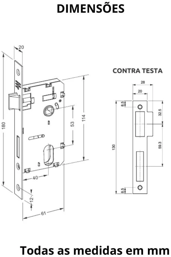 FECHADURA 3F STILLUS EXTERNA CR 718E11250CR - 4
