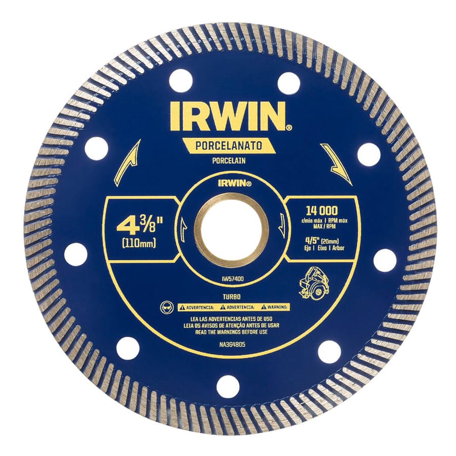 DISCO DIAMANTADO IRWIN PORCELANATO TURBO 110MM