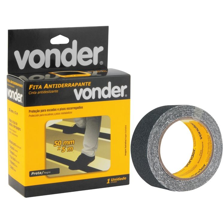 FITA ANTIDERRAPANTE PRETA 5 CM X 5 M TATU - 1